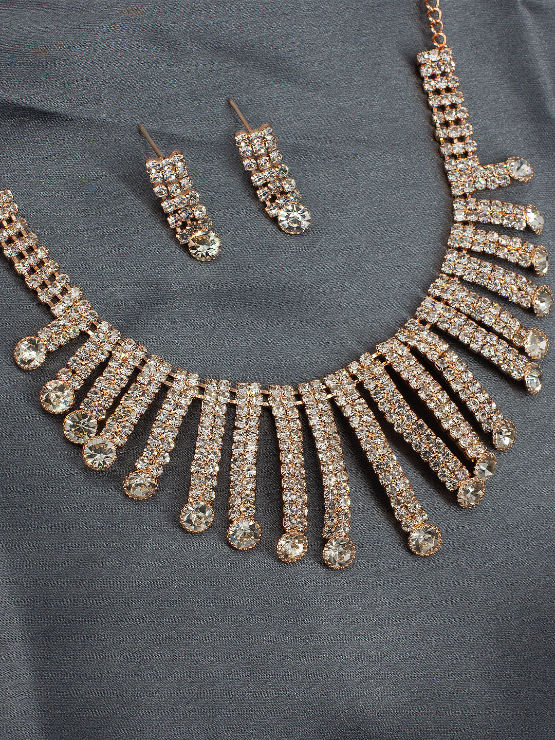 Rose Gold Plated CZ Jewellery Set