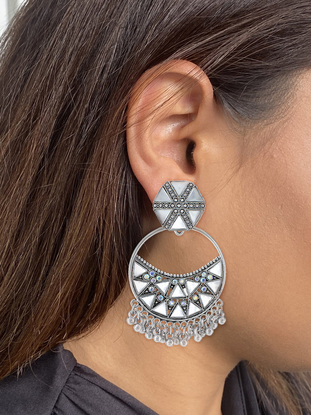 Pack of 4 Oxidized Jhumka Earrings