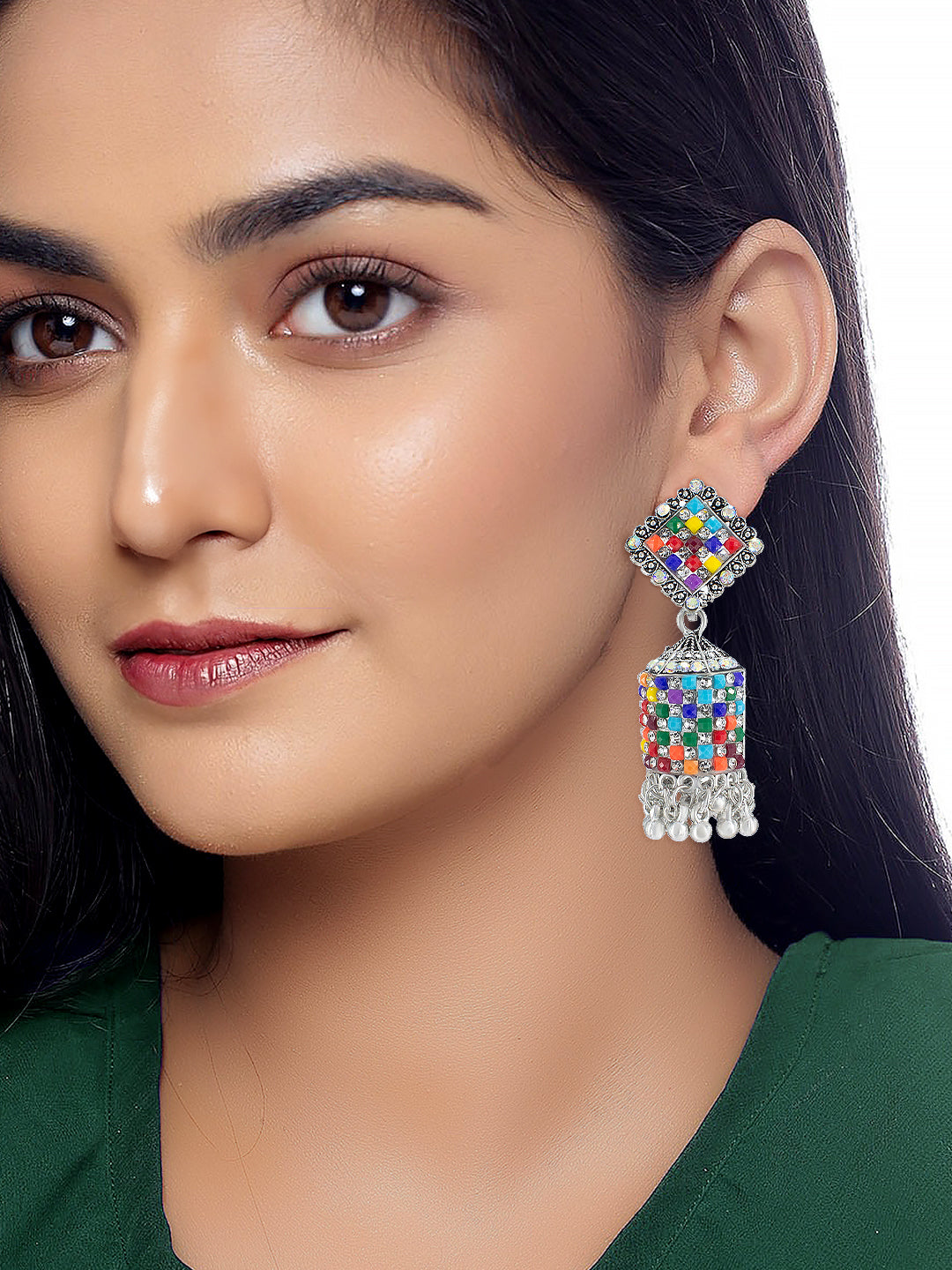 Pack of 4 Oxidized Jhumka Earrings