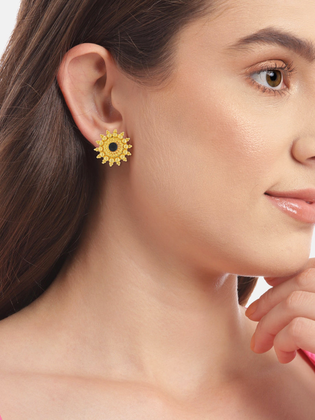 Gold Plated Floral Stud Earrings