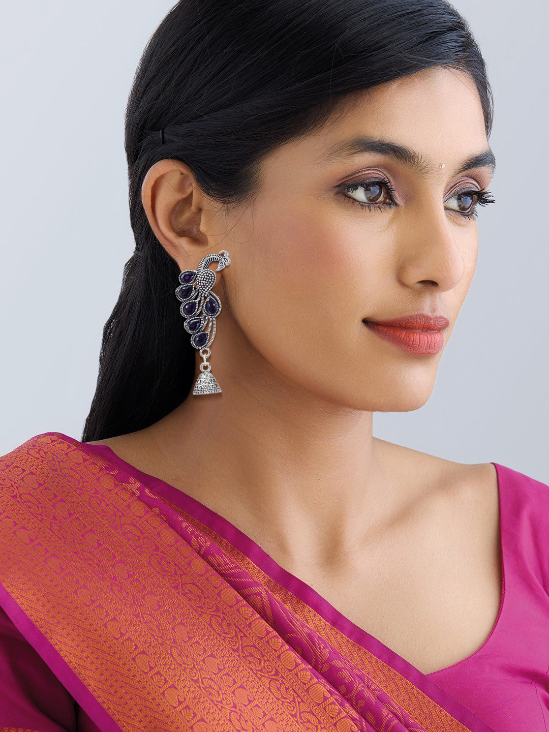Black Peacock Earrings