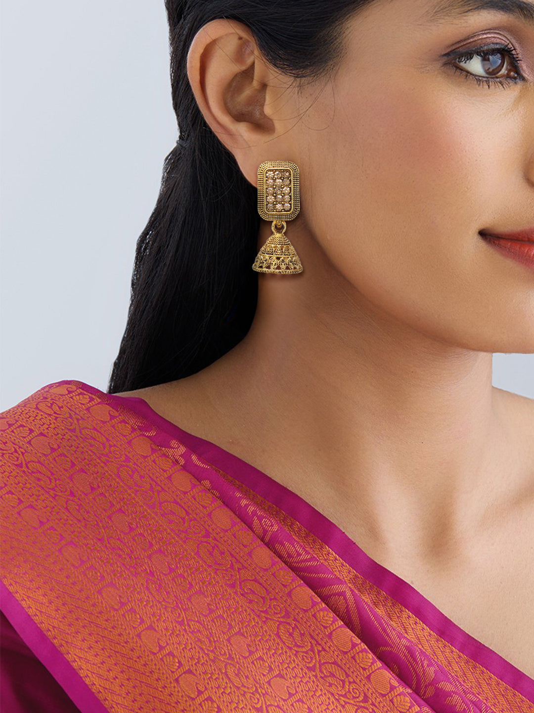 Rectangular Jhumka Earrings