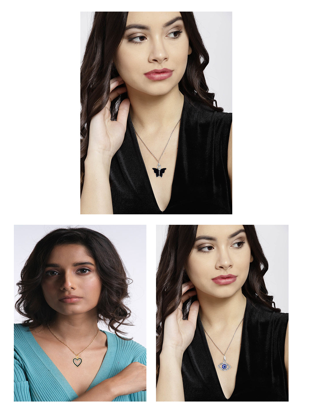 Pack of 3 Trendy Pendants & Earrings Set Gift