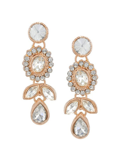 Rose Gold Plated CZ Studded Jewellery Set