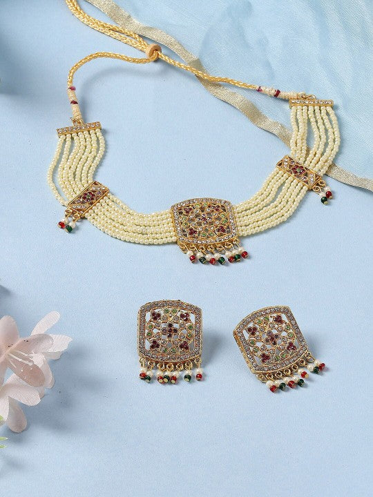 Floral Beaded Jewellery Set
