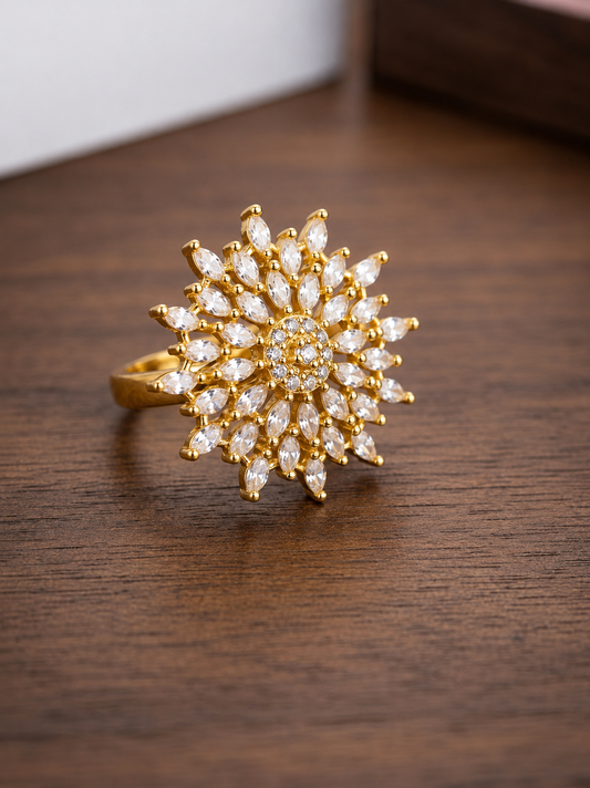 Gold Plated AD Finger Ring for Women