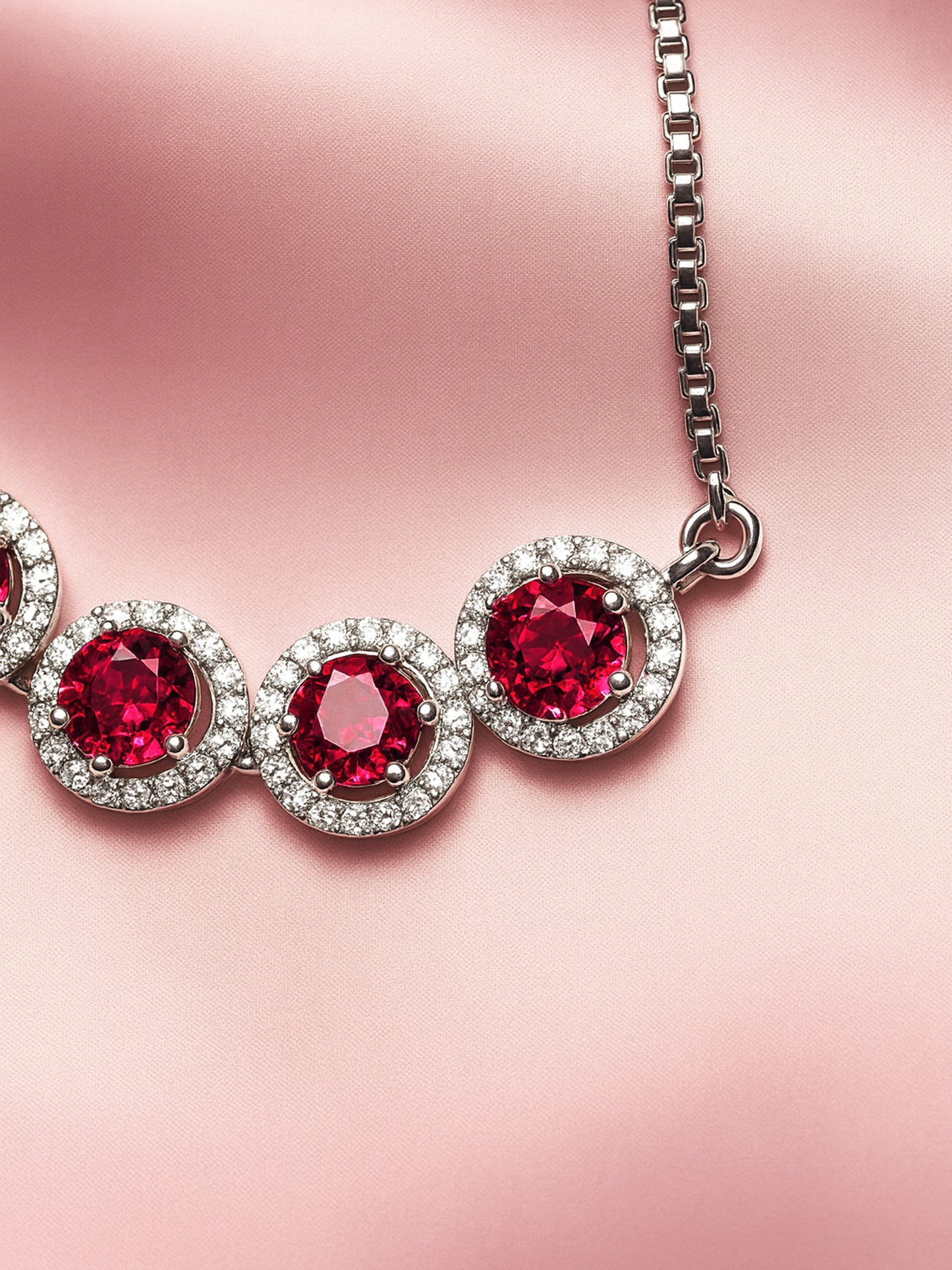Silver Plated Red AD Adjustable Bracelet for Women