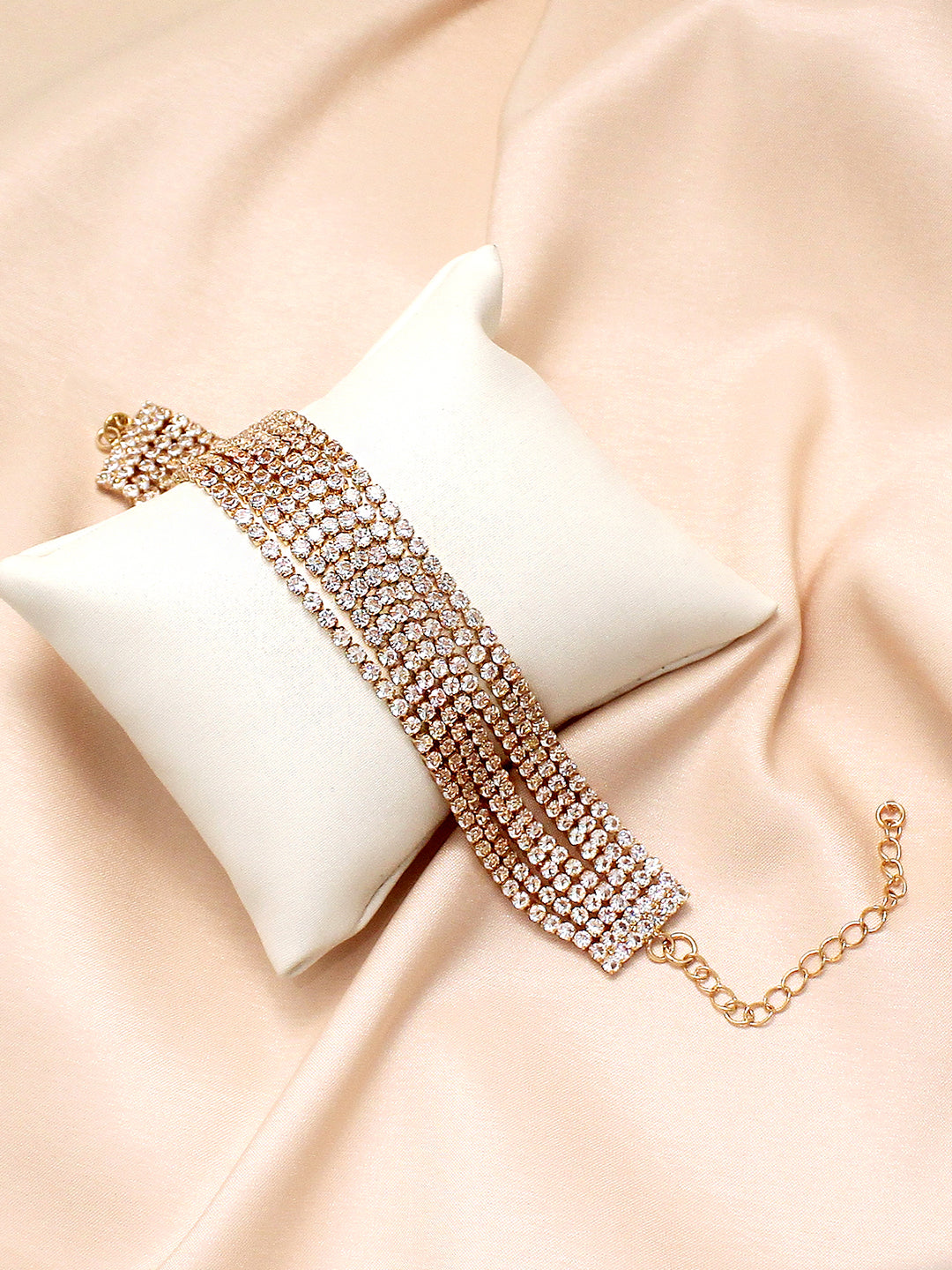 Rose gold Plated American Diamond Wraparound Bracelet