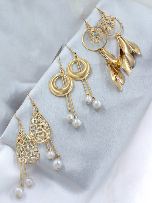 Pack of 3 Contemporary Drop Earrings
