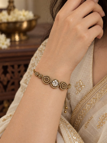 South Indian Gold Plated AD Adjustable Bracelet for Women