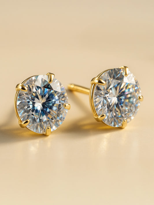 Gold Plated AD Minimal Stud Earrings