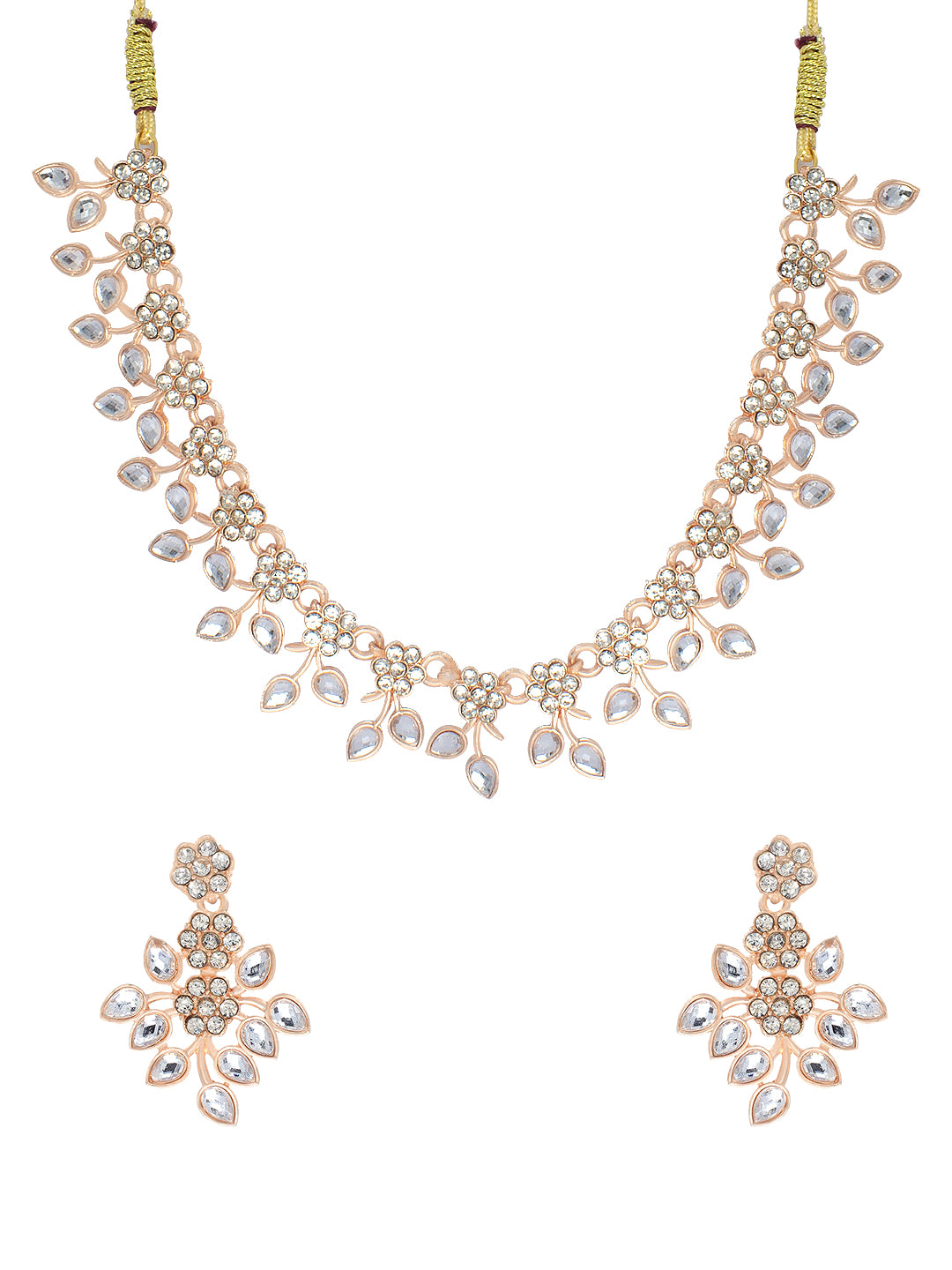 Floral Kundan Stone Jewellery Set