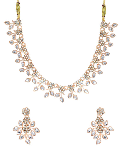 Floral Kundan Stone Jewellery Set