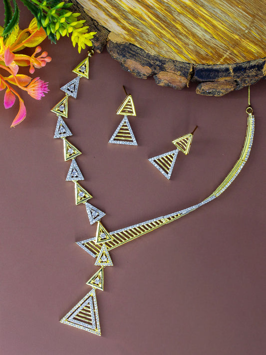 Gold Plated AD Designer Jewellery Set For Women