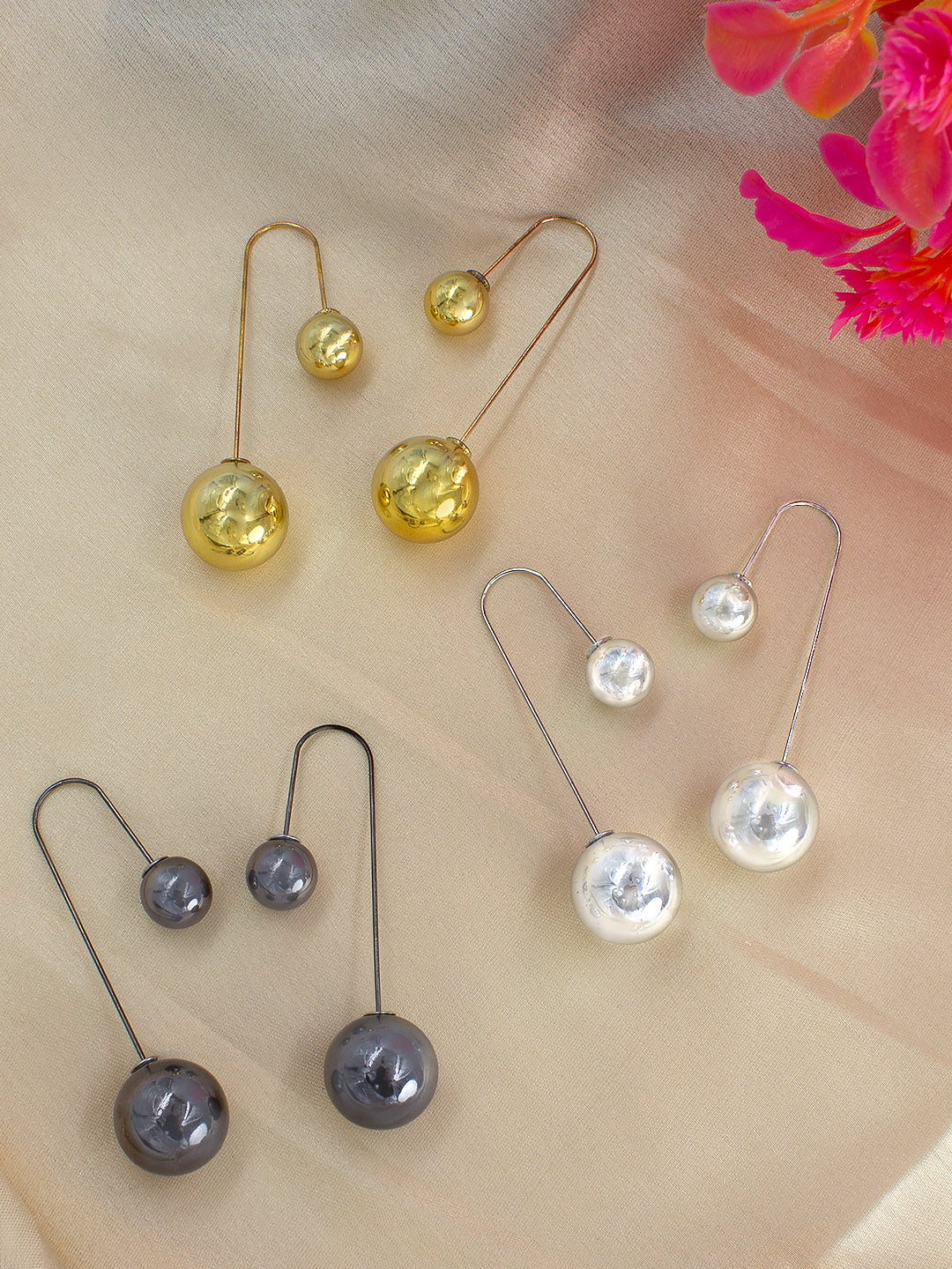 Pack of 3 Ball Drop Earrings