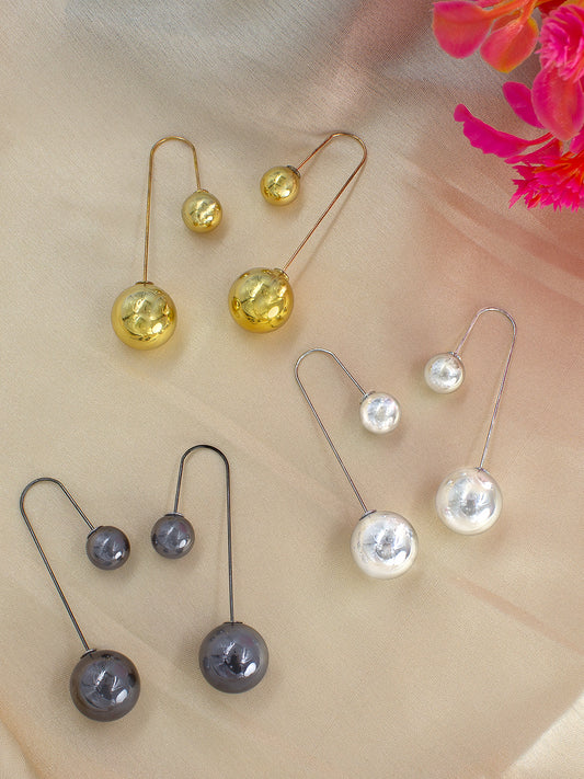 Pack of 3 Ball Drop Earrings
