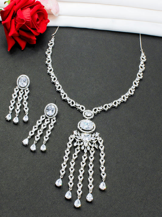 Silver Plated AD Designer Jewellery Set