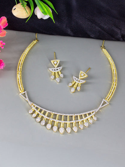 Gold Plated Designer AD Choker Jewellery Set