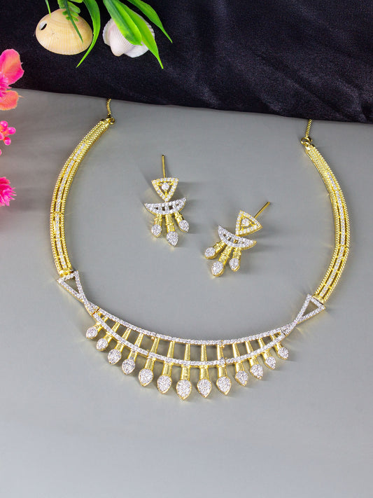 Gold Plated Designer AD Choker Jewellery Set