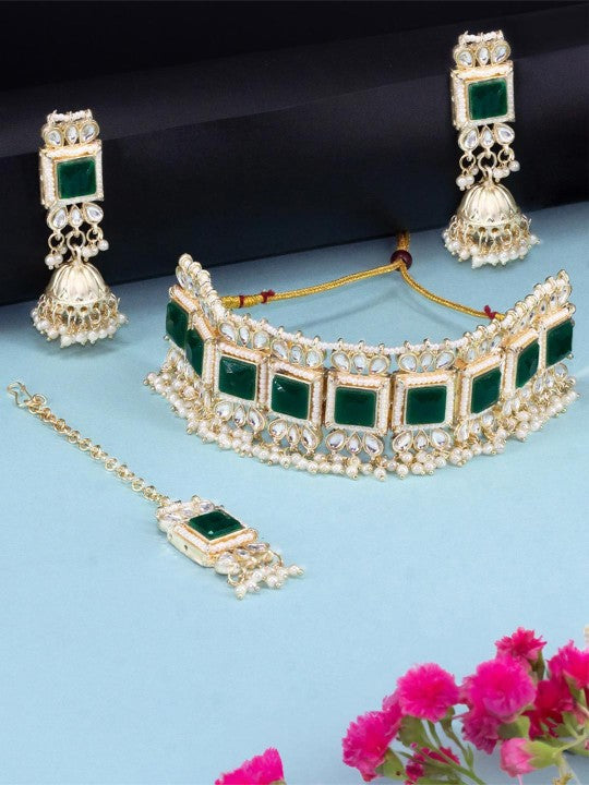 Green Kundan Choker Jewellery Set