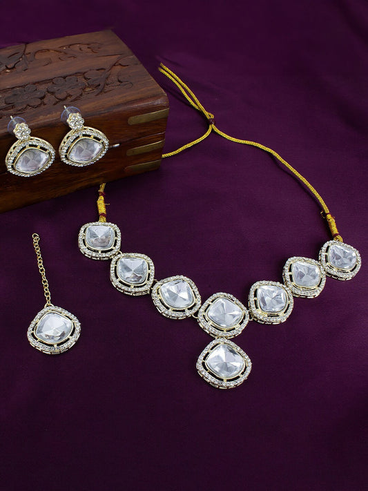 Kundan Square Jewellery Set