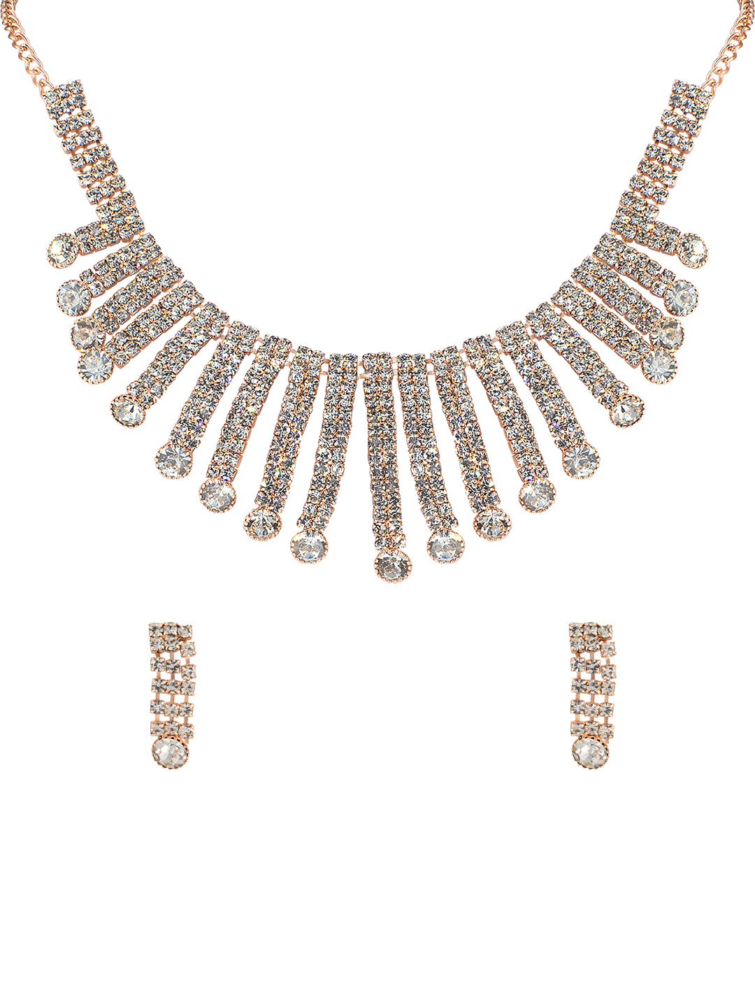 Rose Gold Plated CZ Jewellery Set