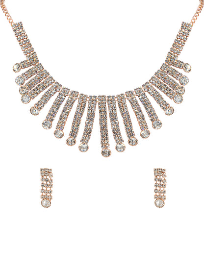 Rose Gold Plated CZ Jewellery Set