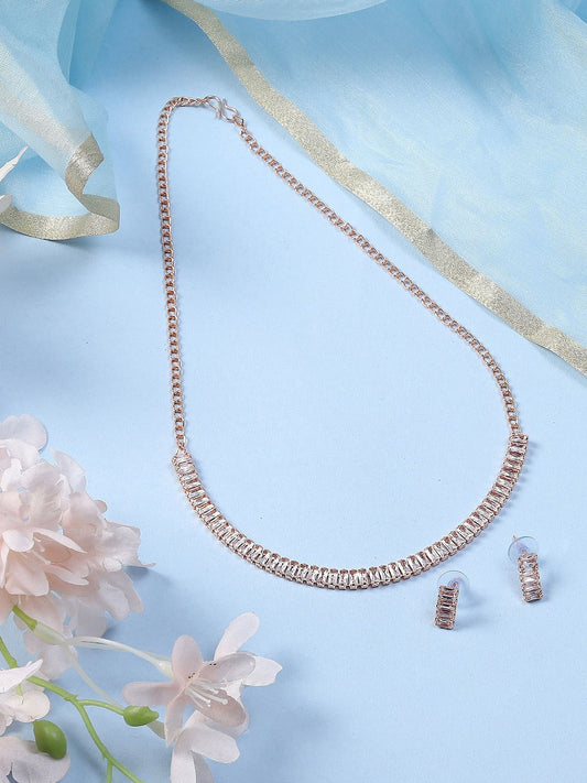Rose Gold Plated CZ Jewellery Set