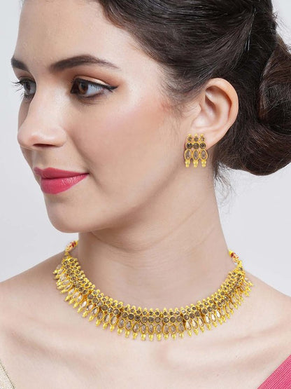 Gold Plated Stones Studded Jewellery Set