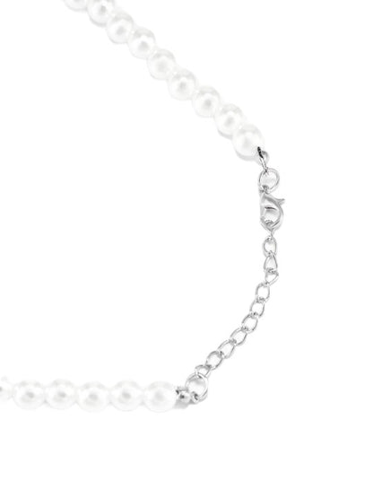 Silver Plated Pearl Beaded Moti Mala Necklace & Earrings