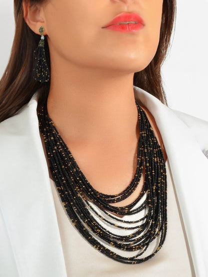 Black Beaded Jewellery Set