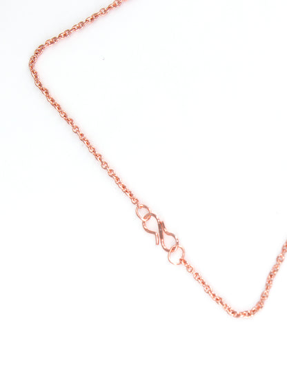 PRIVIU Rose Gold Plated Crystal Charm Pendant Chains Set for Girls (Pack of 5)