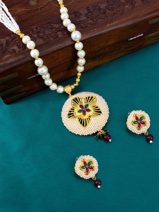 Beaded Floral Jewellery Set