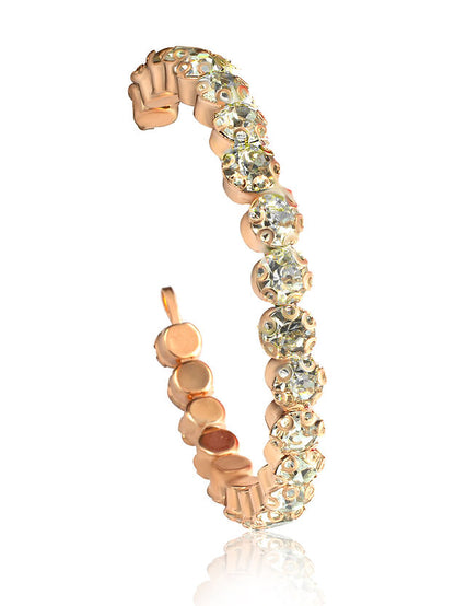 Rose Gold Plated CZ Studded Cuff Bracelet For Girls