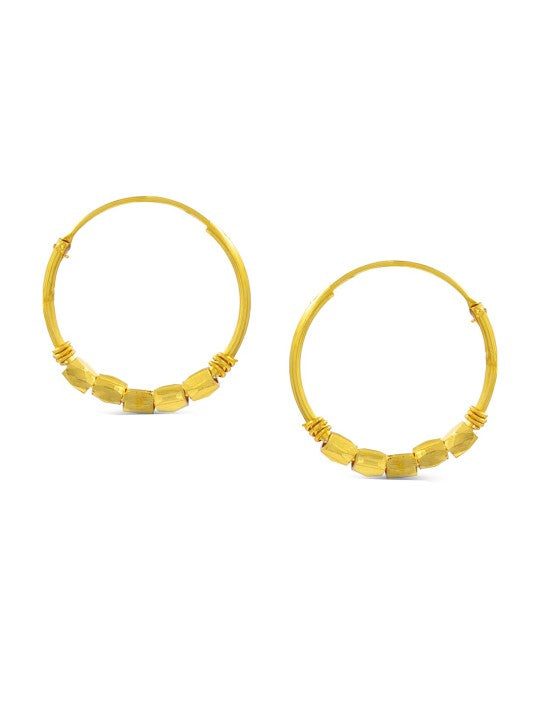 Circular Beaded Hoop Earrings
