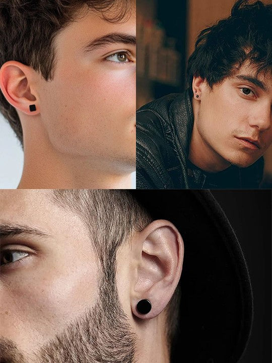Pack of 6 Geometric Magnetic Stud Earrings