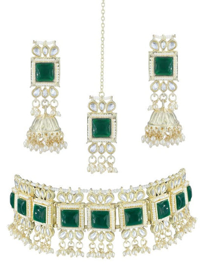 Green Kundan Choker Jewellery Set
