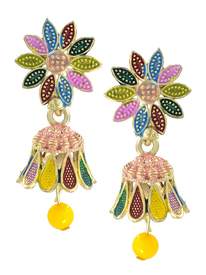 Pack of 2 Multicolor Floral Jhumki Earrings