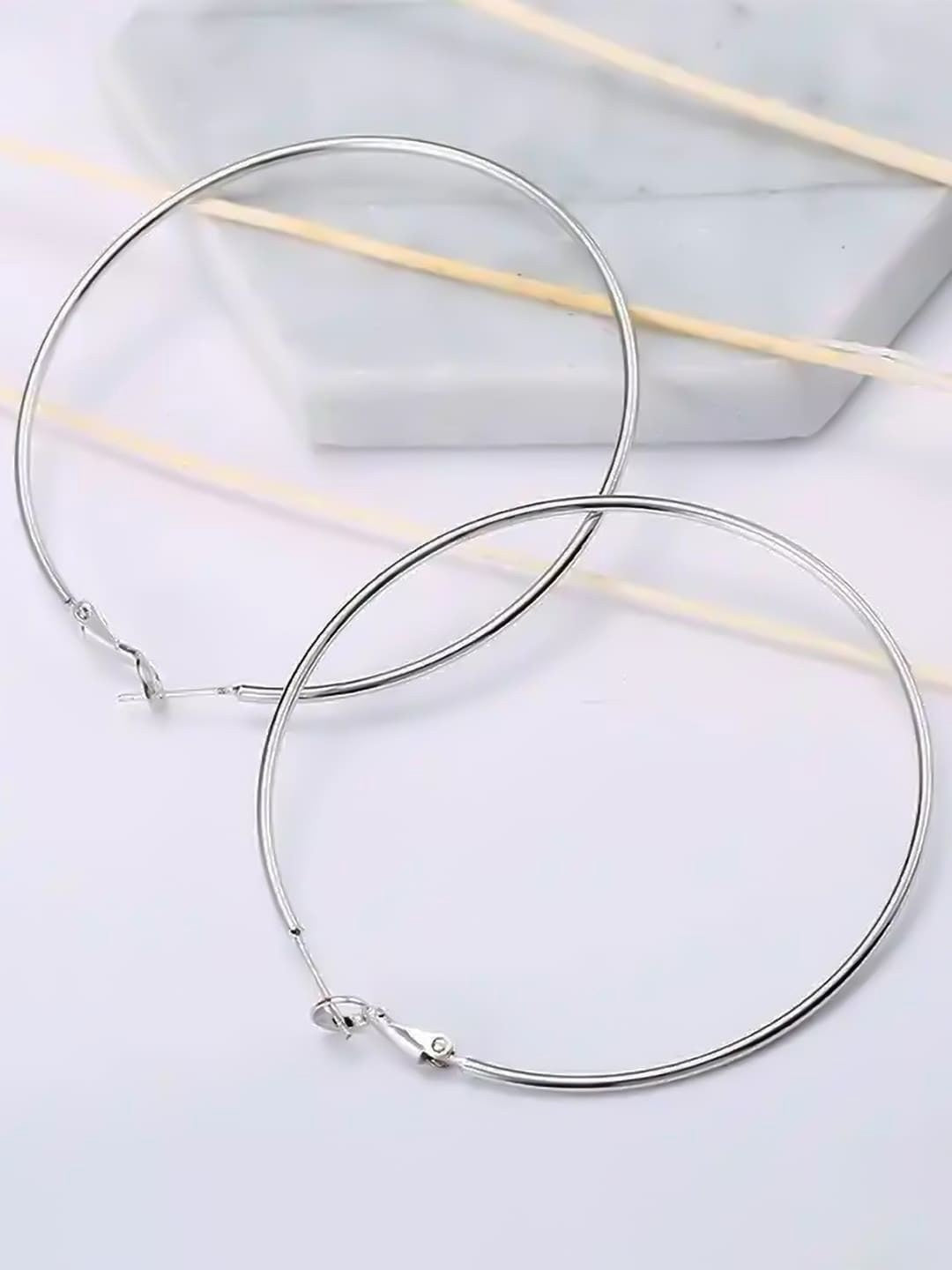 Silver Plated Big Hoop Earrings