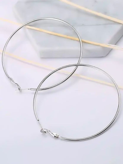 Silver Plated Big Hoop Earrings