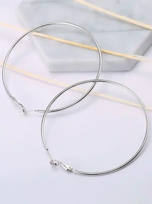 Silver Plated Big Hoop Earrings