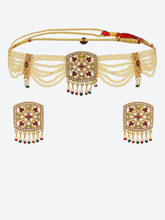 Floral Beaded Jewellery Set