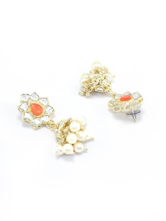 Gold-Plated Crystal Studded Jewellery Set With Maangtika