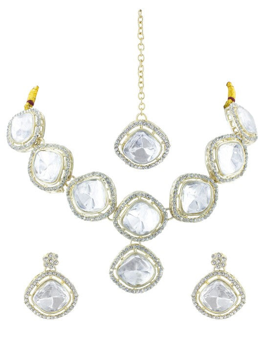 Kundan Square Jewellery Set
