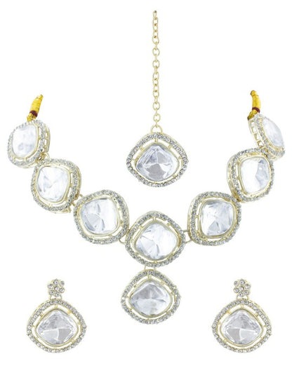 Kundan Square Jewellery Set