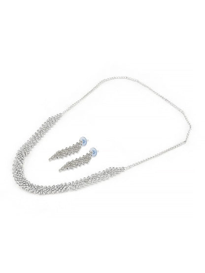 Silver Plated CZ-Studded Jewellery Set