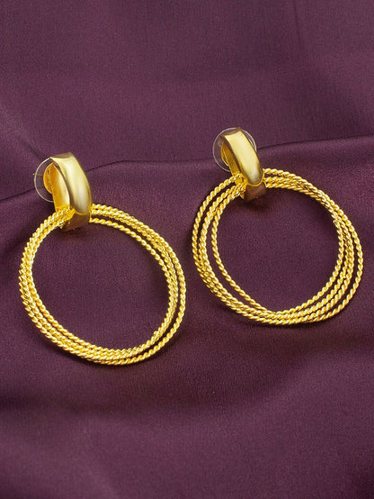 Pack Of 3 Gold-Plated Hoop & Drop Earrings