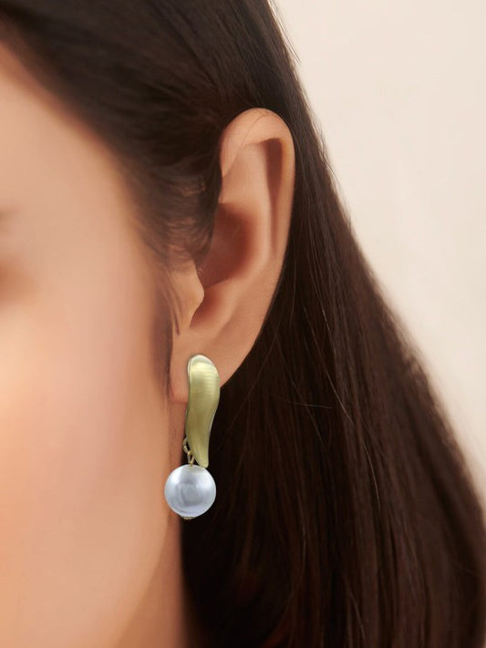 Gold Plated Beads Drop Earrings
