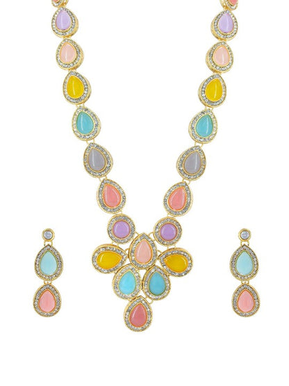 Multicolor Crystal Stones & Beads Jewellery Set