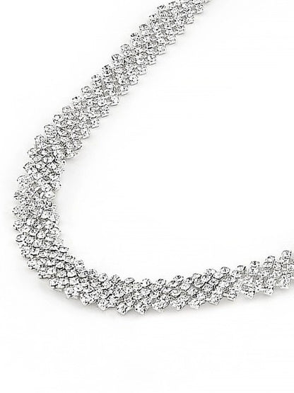 Silver Plated CZ-Studded Jewellery Set